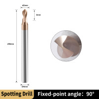 Сверло Ø 2мм D2*90°*4*D4*50L*2F